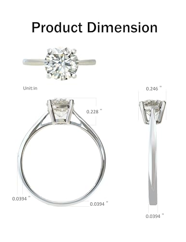 1.25 to 3 Carat IGI Certified LAB Grown Diamond 14k White Gold Solitaire Engagement Rings for Women, Wedding Promise Anniversary Rings Jewelry Gift for Her, VS1-VS2 Clarity, E-F Color4
