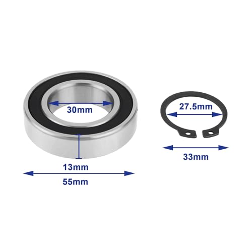 The Lord of the Tools 2 Satz Trommellager Kugellager mit Sicherungsring 55x30mm kompatibel mit ATIKA EM 125 Comet 130 EM 140 Profi 145 Typ A1