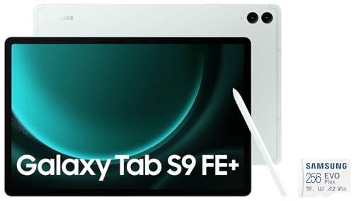 Image of Samsung Galaxy Tab S9 FE+ 31.50 cm (12.4 inch) Display, RAM 8 GB, ROM 128 GB Expandable, S Pen in-Box, Wi-Fi, IP68 Tablet, Mint EVO Plus 256GB microSDXC