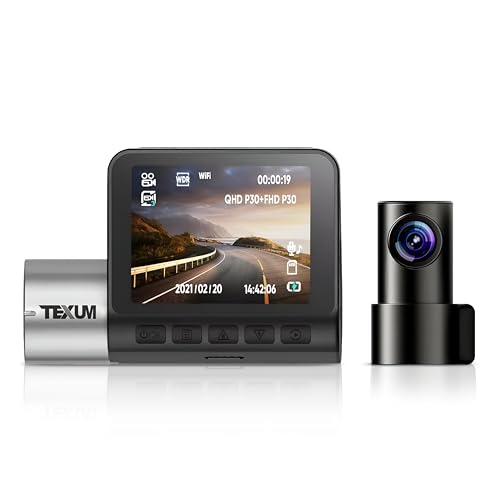 Image of TEXUM TDC-25 4K Dash Camera, Ultra HD Resolution, WiFi Connectivity, Automatic Recording, G-Sensor, Voice Prompt - High-Definition Dashcam for Complete Road Safety