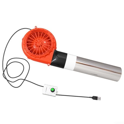 Soplador de aire portátil para barbacoa, tubo de acero inoxidable, ventilador de barbacoa para acampar al aire libre y actividades de cocina (ventilador ajustable + tubería)