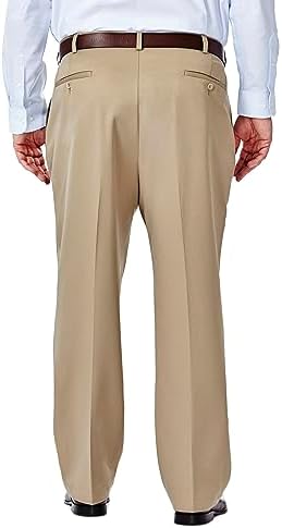 Haggar Mens Cool 18 Classic Fit Flat Front and Pleat Front Hidden Expandable Waistband Pant (Big & Tall Sizes)