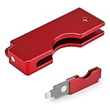 Aluminum Protective Carrying Case fits for Yubikey 5C NFC – Flip Slide Design Keychain Holder for Quick Access & Everyday Protection,Red
