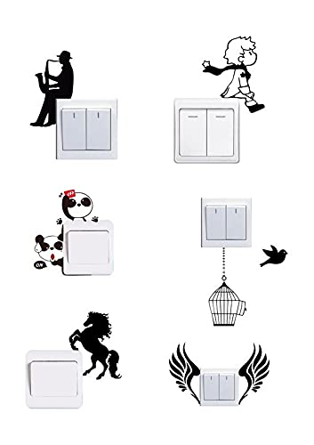 Image of DreamKraft Multicolor Cartoon Switch Board Wall Sticker PVC Vinyl (Size 10 x 12)