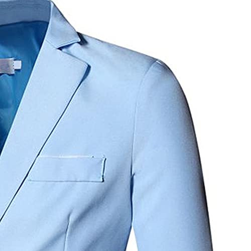 Ensemble de Costume 2 pièces pour Hommes Blazer uni à Un Bouton Coupe Slim Classique Ensemble Veste et Pantalon de Mariage d'affaires - Image 6