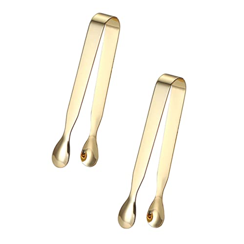NAMOARLY 2pcs Stainless Steel Sugar Cube Holder Ice Cube Clip for Coffee Bar Buffet
