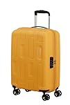 American Tourister Ellipso - Valigia a mano 55x40x20cm - Trolley da cabina rigido per la maggior parte delle compagnie aeree tra cui Ryanair ed easyJet - 4 ruote, lucchetto TSA, Leggero - 32L - Giallo