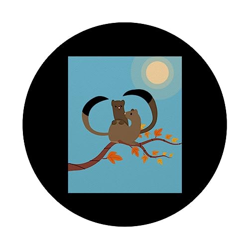 Stoat Ermine Weasel PopSockets Swappable PopGrip, Black - Image 3