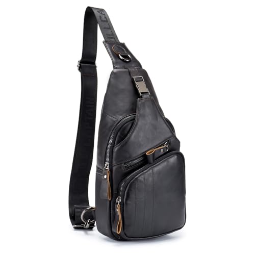 WeeDee Sling Bag Leder Schultertasche Brusttasche...