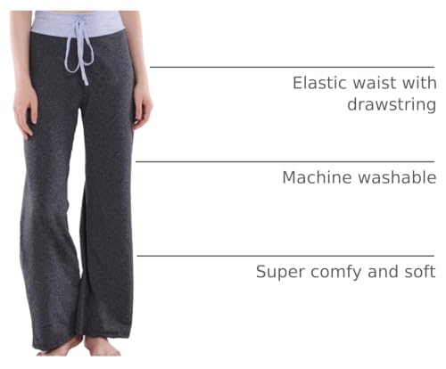 Image of NEWCOSPLAY Women's Comfy Pajama Pants Casual Drawstring Palazzo Lounge Wide Leg Pants