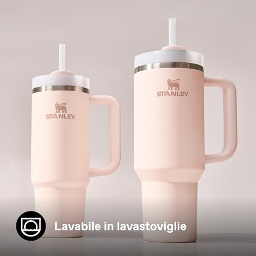 Stanley Quencher H2.0 Flowstate Borraccia Con Cannuccia 1.2L - Freddo Per 11 Ore - Con Ghiaccio Per 48 Ore - Senza Bpa - Tazza Termica Con Manico - Rose Quartz - 7