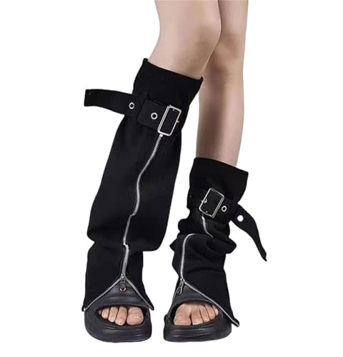 Image of Sup-Coente Gothic Flare Leg Warmers for Women Punk Goth Steampunk Y2k Emo Grunge
