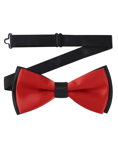 AWAYTR Mens Pre Tied Bow Ties for Wedding Party Fancy Plain Adjustable Bowties Necktie