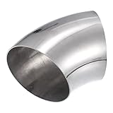 X AUTOHAUX OD 4 Inch 45 Degree Mandrel Bend Elbow SS304 Stainless Steel Bend Tube Exhaust Elbow Pipe for Car Modified Exhaust System 4' Piping Silver Tone