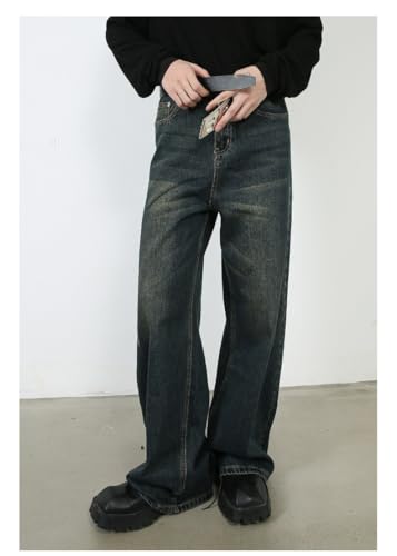 Men's Denim Jeans American Retro Wide Leg Loose High Street Commuting Daily Casual Pants for Men4
