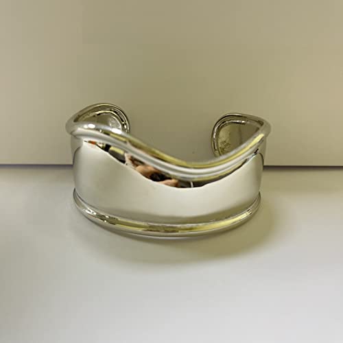 COLORFUL BLING Punk Twisted Open Wide Cuff Bracelet for Women Irregular Wave Chunky Cuff Bangle Armband Statement Party Jewelry3