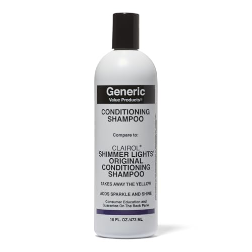 Generic Value Products Conditioning Purple Shampoo, Tones Down Brassiness, Brightens and Refreshes Faded Highlights, Removes Yellow Tones, 16 Oz