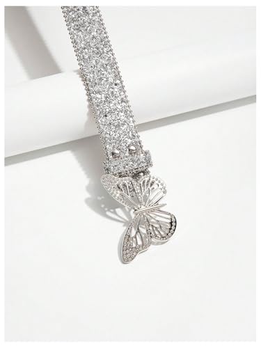 GORGLITTER Women's Y2k Belt Sequin Glitter Butterfly Glitter PU Leather Hip Hop Waist Belts4