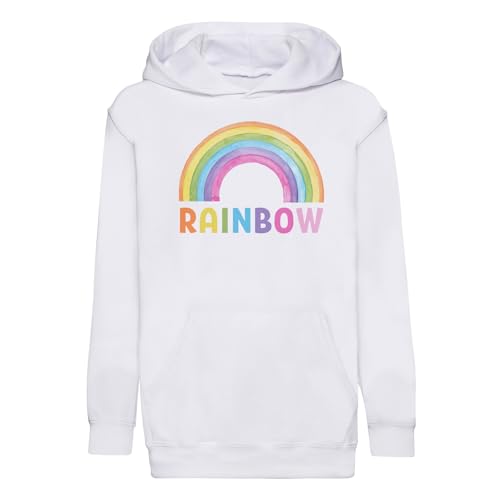 Sweat à capuche enfant rainbow pull arc en ciel aquarelle vêtement automne hiver