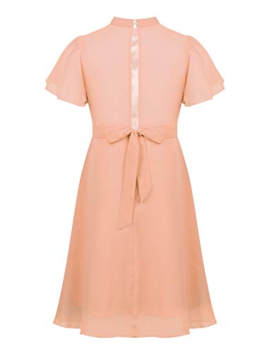 iiniim Kids Big Girls Ruffled Short Sleeves Chiffon Dress for Wedding Birthday Party Summer Casual Daily wear2