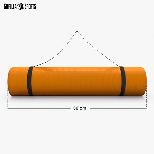 GORILLA SPORTS® Yogamatte 190 x 60/100 x 1,5 cm mit Tragegurt, rutschfest – Ansicht 4