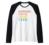 Photo Gallery awesome since june 1989 34 years old gifts 34th birthday maglia con maniche raglan Photo Gallery awesome since june 1989 34 years old gifts 34th birthday maglia con maniche raglan