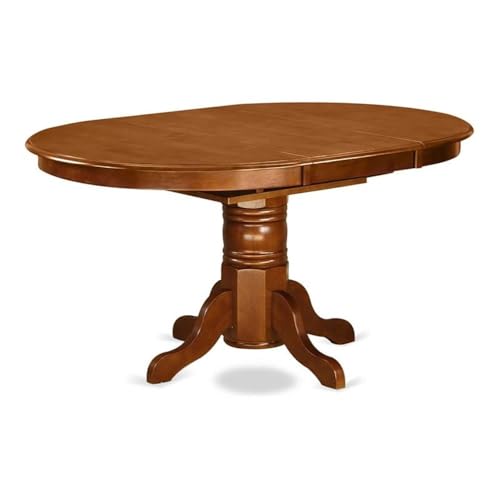 East West Furniture Avon Dining Table in Saddle Brown