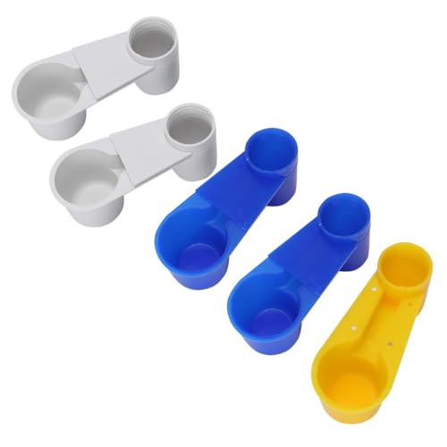 Homoyoyo 5 Vasos de Agua para Pájaros Dispensador Automático de Doble Puerto Bebedero Plástico para Jaulas de Loros y Palomas Taza de Agua Automática para Mascotas Color Color Aleatorio