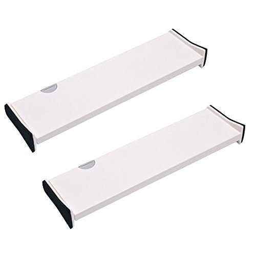 EC VISION Expandable Dresser Drawer Divider, 2 Pack Dresser Drawer Dividers Good Grips Kitchen Drawer Organizers - for Bedroom, Bathroom, Closet, Baby Drawer, Desk, Kitchen Storage(Large(14.7