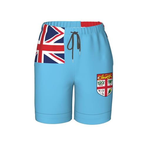 Fiji Flag Youth Beach Pants, Soft and Breathable, with Drawstring Waist, Suitable for Sports and Leisure.