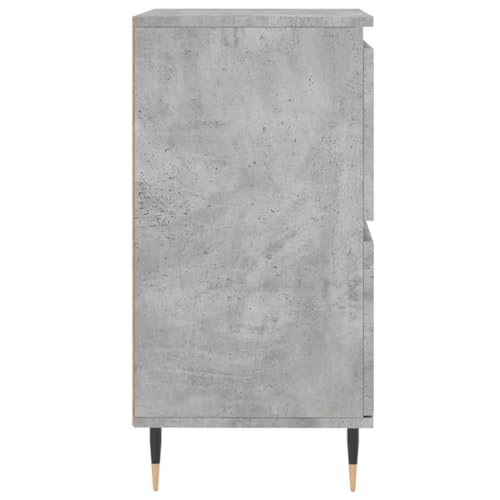 Aparador gris hormigón de 60x35x70 cm con patas de hierro y estructura de madera para comedor 8