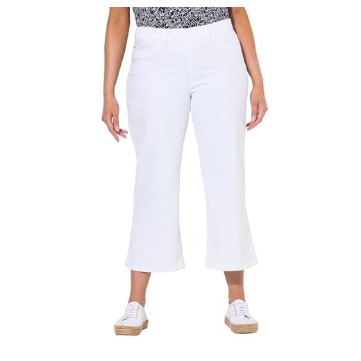 Ulla Popken Damen V-Ausschnitt T-Shirt, Weiß (Weiss 20), 54/56
