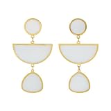 Pendientes de gota geométricos blancos para mujeres y niñas, joyería impermeable