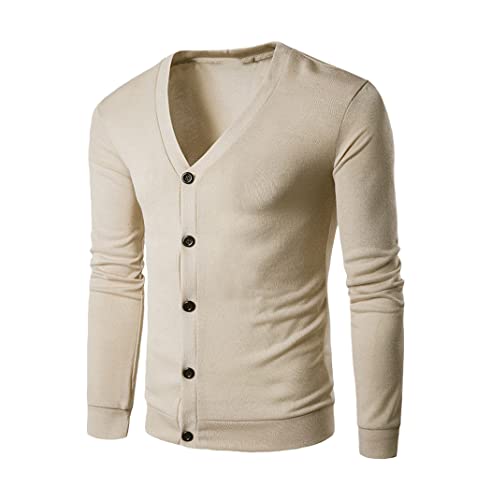 Cardigan en laine tricotée haut de gamme KEHAIOO couleur beige uni taille S