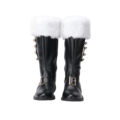 UPUPCOS Christmas Santa Claus Boots with Brass Bells Traditional Santa Combat Boots Men Women Halloween by UPUPCOS - Used condition - US$40.52
