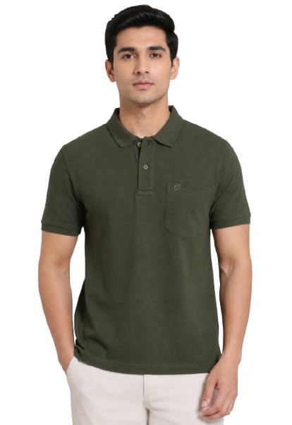 camey Men's Matty Polo T-Shirt with Pocket | Regular Fit | Half Sleeve Casual T-Shirt Bottle Green M-picture-14