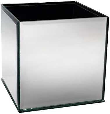 Royal Imports Flower Glass Vase Decorative Centerpiece for Home or Wedding Cube Plate Glass (5", Mirror)