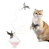 Genérico Juguete Interactivo para Gatos De Interior, Cabeza Desmontable, Juguete De Presa con Retracción Automática, para Razas Pequeñas Medianas y Grandes y Uso en Salón