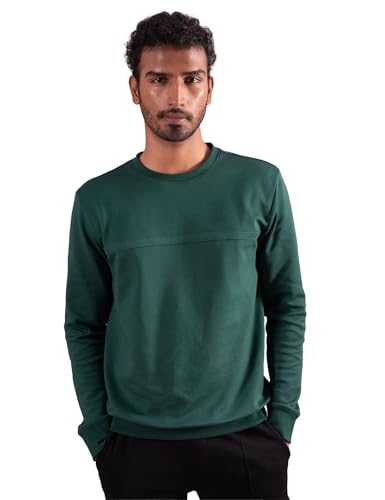Image of DAMENSCH Men's Regular Fit Cotton Blend Zip Neck Sweatshirt | Full Sleeve Sweatshirts for Men