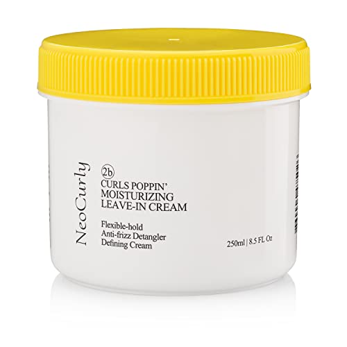 NeoCurly Natural Leave In Conditioner for Curly Hair, Smoothing Hydrating Curl Defining Frizz Control Flexible Hold Conditioning Cream Moisturizer Detangler Lotion with Argan, Avocado & Jojoba 8.5