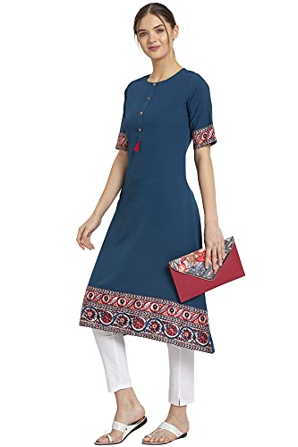 Image of ALC Creation Women's Crepe Printed A-Line Kurti