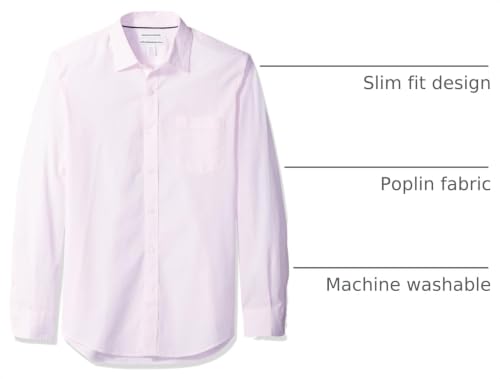 Image of Amazon Essentials Men's Regular-Fit Long-Sleeve Casual Poplin Shirt, Button Front, Business Casual, Collared