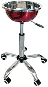 Adjustable Height Gym Chalk Stand with Lid & Wheels - Stainless Steel Chalk Bowl for Gymnastics, Weightlifting, Rock Climbing, Crossfit Training, Portable & Durable