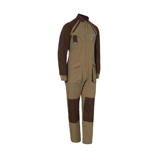 Buzo de Trabajo Bicolor Manga Larga. con Cremallera. Soldador/Jardinero/Mecánico. Color Beige Marron Talla 44-46. Ref: 1128