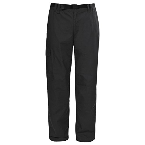 Image of Trespass Mens Walking Trousers Clifton - Adjustable Belt, Reinforced Knee and Seat, 5 Zip Pockets, 2 Side Entry Pockets, UV40+ Protection, Flat Waist with Elasticated Back Panel Black