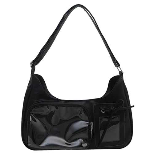 Elyebxj Bolso de alfiler, Bandolera Ita Bag, Mensajero japonés Kawaii para Mujer, Bolso de Hombro PU Lindo Y2k - Negro