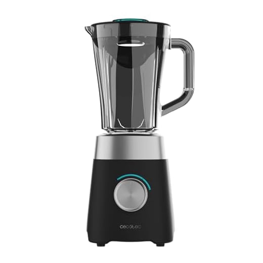 Cecotec Batidora de Vaso con Jarra de 1,5L Power Black Titanium 1300MAX B Pro. 1300W Potencia Máxima, 20000RPM, Cuchillas 4 Hojas de Titanio, 2 Velocidades + Función Pulse, Pica Hielo Fácil