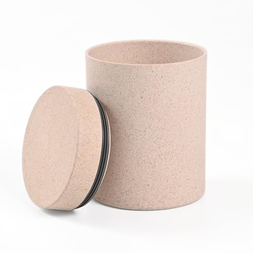 Image of Eha Earth Friendly Canister with Air Tight Lid | Food Storage Container Jars | Microwave Safe | Made with Rice Husk and Bamboo Fibers | 700ml | 1 Piece | Sand Castle
