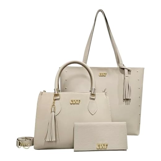 Kit Bolsa Feminina Sacola De Ombro Transversal De Mão E Carteira (Marfim)