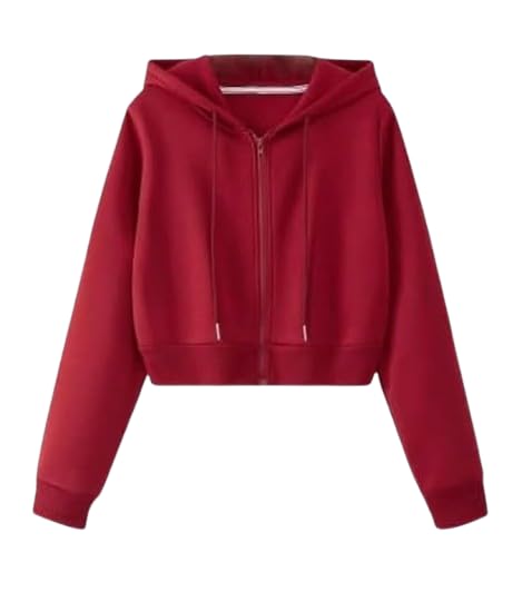 Women's Crop Hoodie Jacket, Full Zip Long Sleeve Sweatshirt with Hood, Casual Fashion Outerwear for Gym, Travel and Everyday Wear-image-43